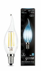 Лампа Gauss LED Filament Candle tailed E14 5W 4100K 104801205