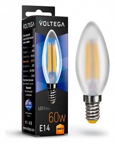 Лампа светодиодная Voltega Candle E14 6Вт 2800K VG10-C2E14warm6W-F