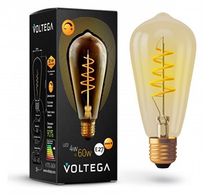 Лампа светодиодная Voltega ST64 E27 4Вт 2000K VG10-ST64GE27warm4W-FB