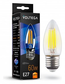 Лампа светодиодная Voltega Candle E27 6Вт 2800K 7046