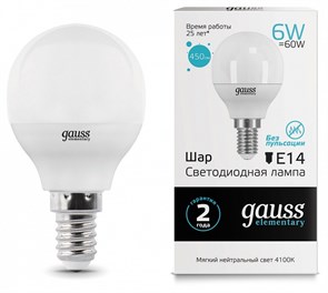 {{productViewItem.photos[photoViewList.activeNavIndex].Alt || productViewItem.photos[photoViewList.activeNavIndex].Description || 'Лампа светодиодная Gauss LED Elementary Globe E14 6Вт 4100K 53126'}}