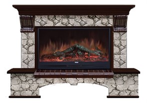 Комплект из электрокамина напольного и портала (149x42x108.5 см) Бостон К Карелия Premier S86 БК860022