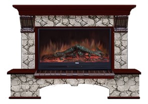 Комплект из электрокамина напольного и портала (149x42x108.5 см) Бостон К Карелия Premier S86 БК860023