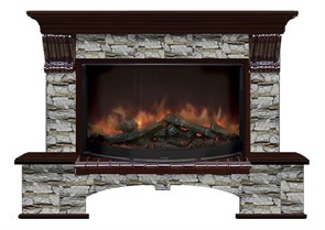 Комплект из электрокамина напольного и портала (149x42x108.5 см) Бостон К Алтай Rondo 86 БК860032