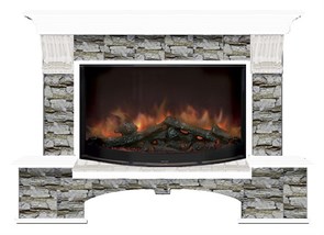 Комплект из электрокамина напольного и портала (149x42x108.5 см) Бостон К Алтай Rondo 86 БК860035