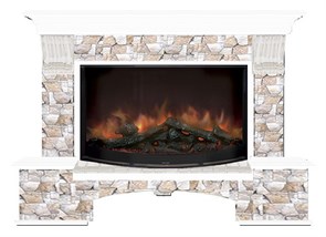 Комплект из электрокамина напольного и портала (149x42x108.5 см) Бостон К Арбат Rondo 86 БК860040