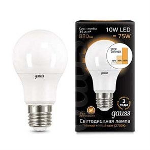 Лампа светодиодная Gauss 1025 E27 10Вт 3000-4100K 102502110-T