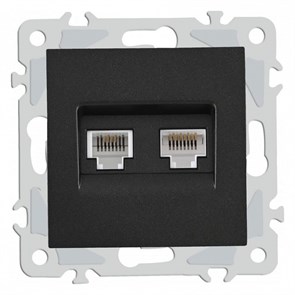 {{productViewItem.photos[photoViewList.activeNavIndex].Alt || productViewItem.photos[photoViewList.activeNavIndex].Description || 'Розетка двойная RJ-11 и Ethernet RJ-45, без рамки Arte Milano am-206 206.44-1.black'}}