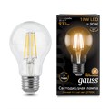 Лампа Gauss LED Filament A60 E27 10W 2700К 1/10/40 102802110 - фото 2919523