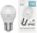 Лампа светодиодная Gauss Basic E27 7.5Вт 4100K 1053228 - фото 3019612