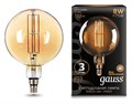 Лампа светодиодная Gauss LED Vintage Filament Flexible E27 8Вт 2400K 153802008 - фото 3370220