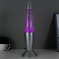 Светильник ночник Лава "Тайфун" LED USB/AA RGB серебро 35,5 см - фото 4185630