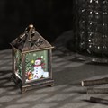 Фигура световая "Фонарь цвет бронза, Снеговик", 13х6х6 см - фото 4187045