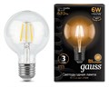 Лампа светодиодная Gauss LED Filament E27 6Вт 2700K 105802106 - фото 4641066