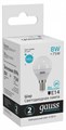 Лампа светодиодная Gauss LED Elementary Globe E14 8Вт 4100K 53128 - фото 4641162