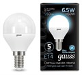 Лампа светодиодная Gauss LED Globe E14 6.5Вт 4100K 105101207 - фото 4641362