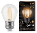 Лампа светодиодная Gauss LED Filament E27 5Вт 2700K 105802105 - фото 4641372