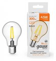 Лампа светодиодная Gauss Basic Filament E27 4.5Вт 2200K 1021245 - фото 4642564 Лампа светодиодная Gauss Basic Filament E27 4.5Вт 2200K 1021245 - фото 4642564