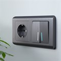 Розетка с заземлением и с шторками, без рамки Werkel графит рифленый W1171104 - фото 4644718 Розетка с заземлением и с шторками, без рамки Werkel графит рифленый W1171104 - фото 4644718