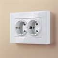 Розетка двойная с заземлением, без рамки Werkel белый W1172001 - фото 4645075
