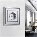 Розетка с заземлением и с шторками, без рамки Werkel cеребряный рифленый W1171109 - фото 4645306