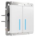 Выключатель сенсорый двухклавишный с подсветкой и функцией Wi-Fi, без рамки Werkel белый W4520601 - фото 4645674