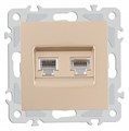 Розетка двойная RJ-11 и Ethernet RJ-45, без рамки Arte Milano am-206 206.44-1.shampan - фото 4684796