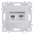 Розетка двойная RJ-11 и Ethernet RJ-45, без рамки Arte Milano am-206 206.44-1.silver - фото 4684800