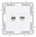 Розетка двойная RJ-11 и Ethernet RJ-45, без рамки Arte Milano am-206 206.44-1.white - фото 4684804