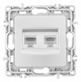 Розетка двойная RJ-11 и Ethernet RJ-45, без рамки Arte Milano am-217 217.44-1.silver - фото 4685129