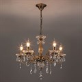 Подвесная люстра Eurosvet Elisha 3281/5 античная бронза/прозрачный хрусталь Strotskis - фото 4750424