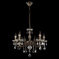 Подвесная люстра Eurosvet Elisha 3281/5 античная бронза/прозрачный хрусталь Strotskis - фото 4750425