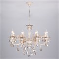 Подвесная люстра Eurosvet Elisha 3281/8 белый с золотом/тонированный хрусталь Strotskis - фото 4750448