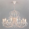 Подвесная люстра Eurosvet Alda 3305/12 белый с золотом/прозрачный хрусталь Strotskis - фото 4750460