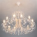 Подвесная люстра Eurosvet Alda 3305/12 белый с золотом/прозрачный хрусталь Strotskis - фото 4750461
