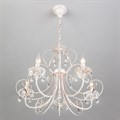 Подвесная люстра Eurosvet Alda 3305/5 белый с золотом/прозрачный хрусталь Strotskis - фото 4750468