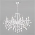 Подвесная люстра Eurosvet Veletta 10108/8 белый/прозрачный хрусталь Strotskis - фото 4750584