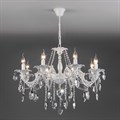 Подвесная люстра Eurosvet Veletta 10108/8 белый/прозрачный хрусталь Strotskis - фото 4750585