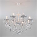 Подвесная люстра Eurosvet Veletta 10108/8 белый/прозрачный хрусталь Strotskis - фото 4750586