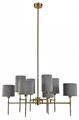 Люстра на штанге Indigo Plisse 13033/8R Brass - фото 4769049