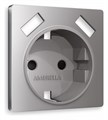 Накладка для розетки с заземлением и со шторками и 2хUSB type A Ambrella Volt Quant AP5090 - фото 4905132