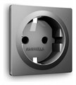 Накладка для розетки с заземлением и со шторками Ambrella Volt Quant AP6570 - фото 4905222