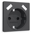 Накладка для розетки с заземлением и со шторками и 2хUSB type A Ambrella Volt Quant AP9090 - фото 4905294