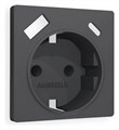 Накладка для розетки с заземлением и со шторками и 2хUSB type A и C Ambrella Volt Quant AP9100 - фото 4905296