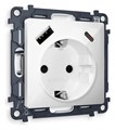 Розетка с заземлением и 2хUSB type A и C, без рамки Ambrella Volt Quant MA110010 - фото 4905375