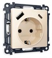 Розетка с заземлением и 2хUSB type A и C, без рамки Ambrella Volt Quant MA310010 - фото 4905484