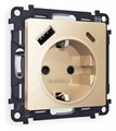 Розетка с заземлением и 2хUSB type A и C, без рамки Ambrella Volt Quant MA610010 - фото 4905666