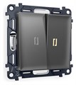 Выключатель двухклавишный с подсветкой без рамки Ambrella Volt Quant MA654010 - фото 4909187