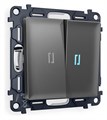 Выключатель двухклавишный с подсветкой без рамки Ambrella Volt Quant MA654020 - фото 4909193