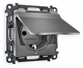 Розетка с заземлением и со шторкой, без рамки с крышкой Ambrella Volt Quant MA658010 - фото 4909213